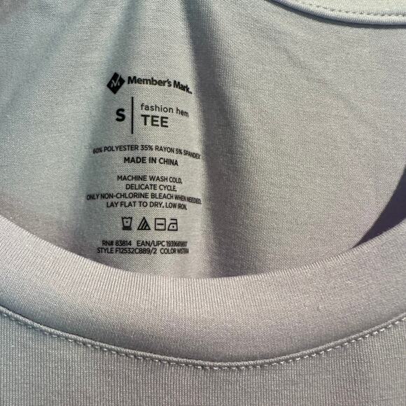 Member's Mark NWT Size Small Ladies fashion hem tee light lavender Super Soft - Picture 7 of 8